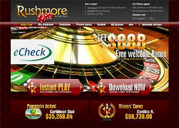 Rushmore Casino accepts eCheck