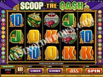 Scoop the Cash Main Screen