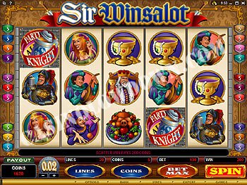 Sir Winsalot Main Screen