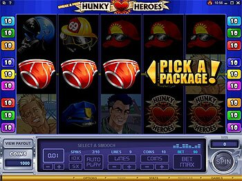 Sneak a Peak Hunky Heroes Paytable
