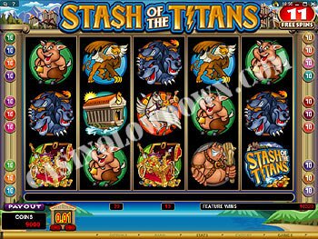 Stash of the Titans Free Spins Screen