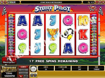 Stunt Pilot Free Spins Screen