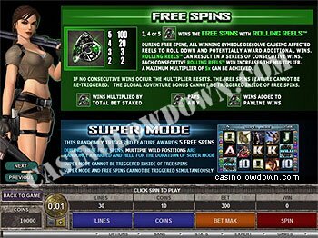 Tomb Raider Secret of the Sword Free Spins
