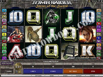 Tomb Raider Secret of the Sword Main Screen