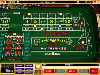 Vegas Craps Main Screen