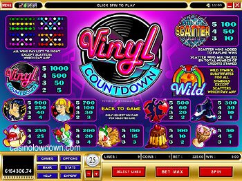 Vinyl Countdown Paytable