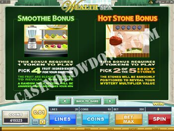 Wealth Spa Paytable