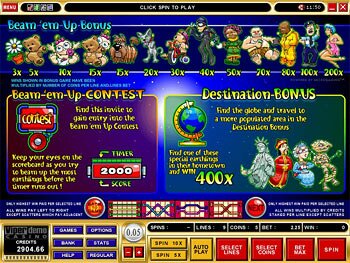 Bonus Payout Table Screen