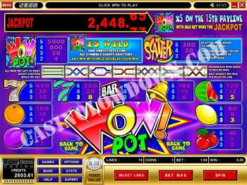 Payout Table Screen